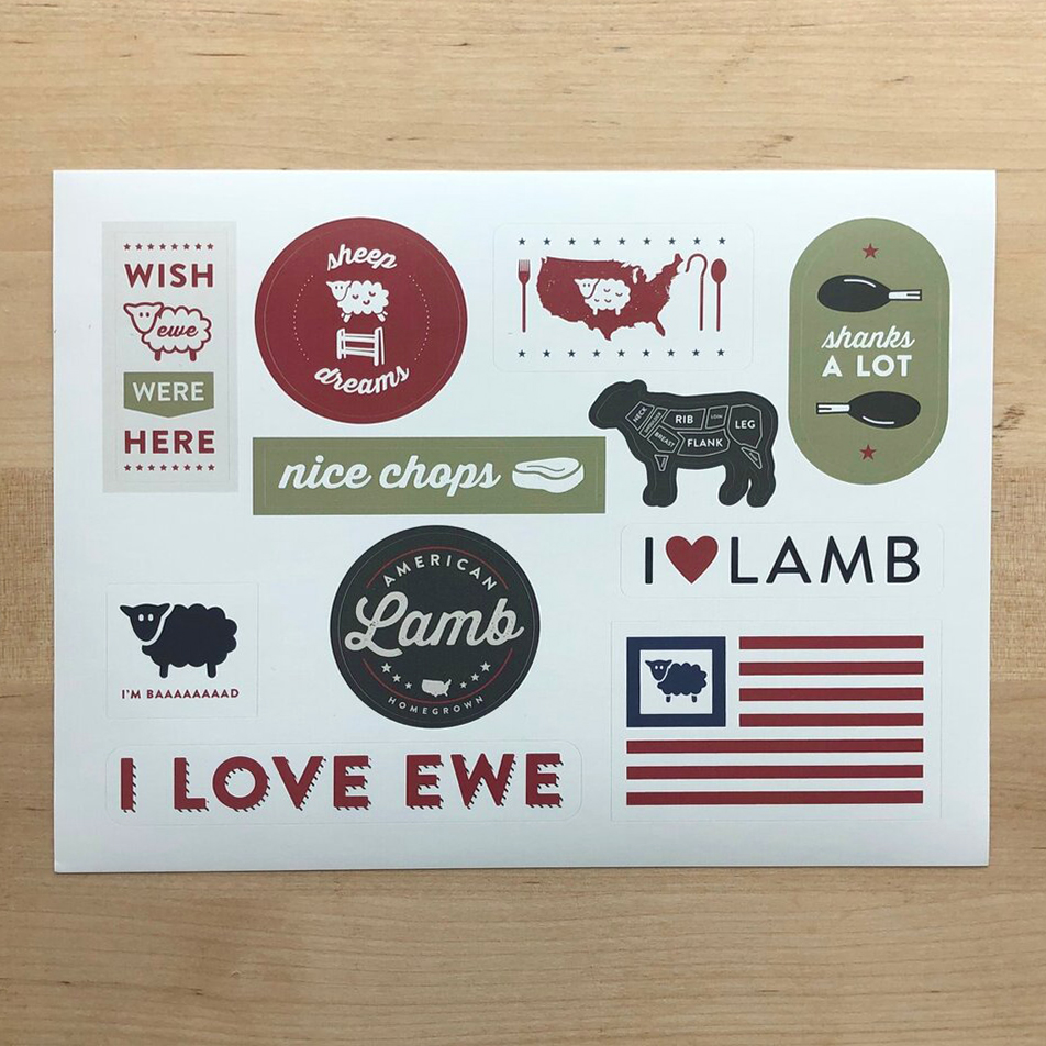 american lamb sticker sheet by courtney hilow integrated marketing campaign design